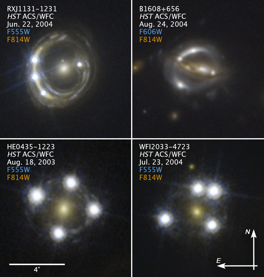 Compass Image of Gravitationally Lensed Quasars - NASA Science